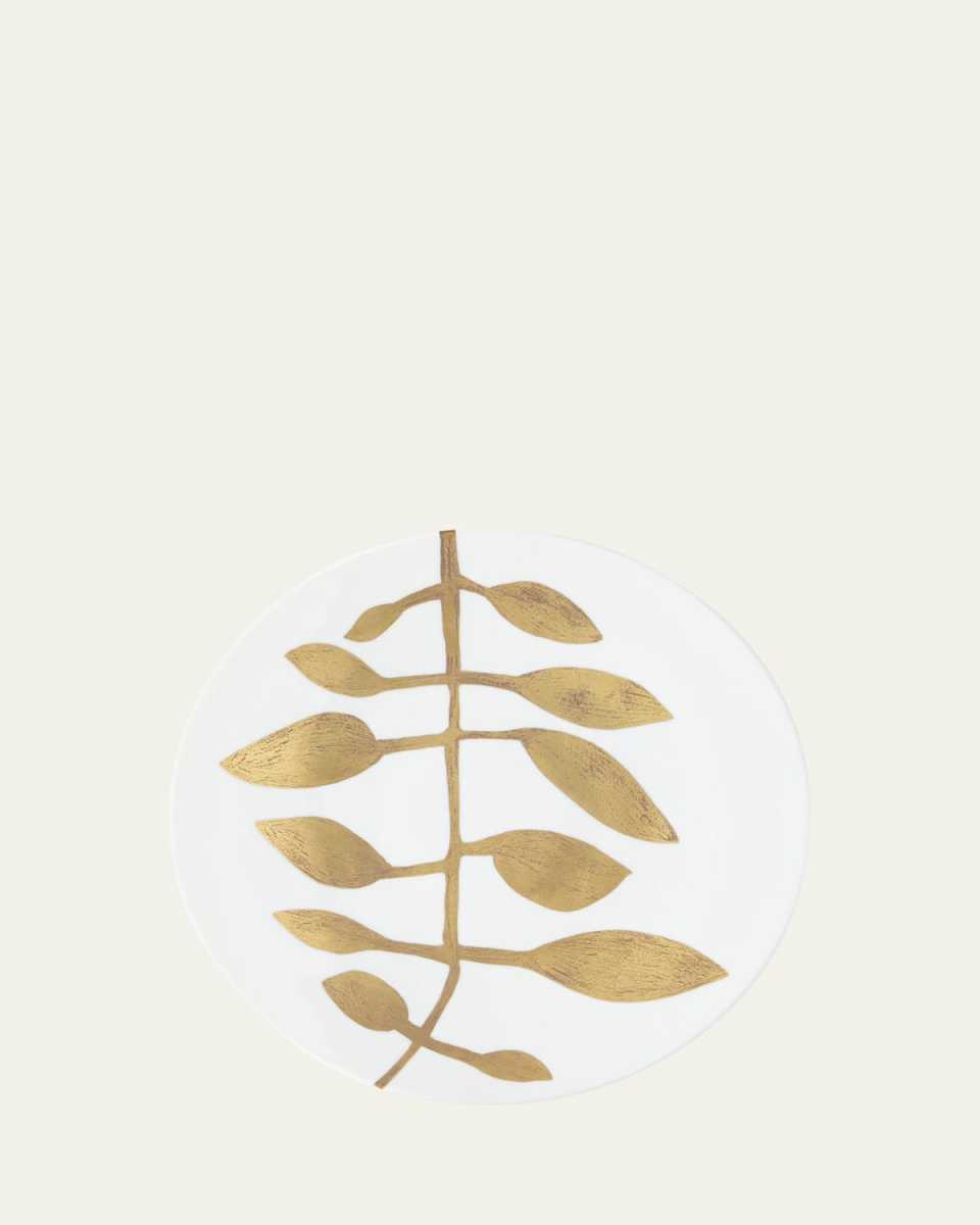 Daphne White Gold-Leaf Buffet Plate